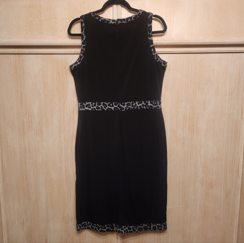 nwot Michael Kors Black Dress with Animal Print Accents Sz L - Picture 4 of 6